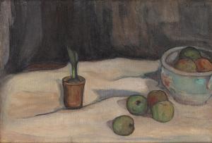 SLEWINSKI Ladislas,Still life with vase of fruits and little flowerpo,1904,Desa Unicum 2023-06-15