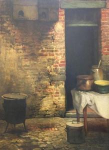 SLINGENEYER Ernest 1820-1894,Cour aux marmites,Boisgirard - Antonini FR 2020-09-22