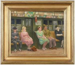 SLOAN Helen Farr 1911-2005,Underground--New York City Subway,1945,Brunk Auctions US 2021-09-09