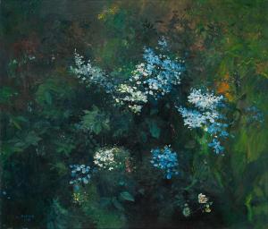 SLOAN Louis B. 1932-2008,Blue Wild Flower,1971,Swann Galleries US 2023-10-19