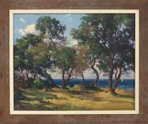 SLOANE Marian Parkhurst 1876-1955,Coastal landscape viewed through trees,Eldred's US 2018-08-02