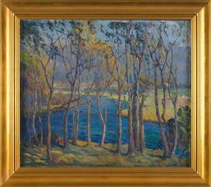 SLOANE Marian Parkhurst 1876-1955,Winding river as seen through the trees,Eldred's US 2023-03-23