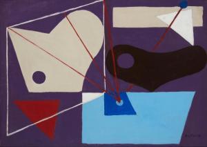 SLOBODKINA Esphyr 1914-2002,Purple Abstraction,1939,John Moran Auctioneers US 2024-02-27
