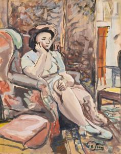 SLOM Olga Slomszynska 1881-1940,Femme assise dans un intérieur,Millon & Associés FR 2023-10-24