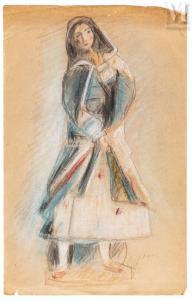 SLOM Olga Slomszynska 1881-1940,Femme au capuchon,Millon & Associés FR 2023-10-24
