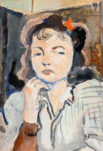 SLOM Olga Slomszynska 1881-1940,Femme au nœud rouge,Millon & Associés FR 2023-10-24