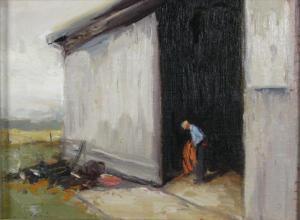 SLONIM David 1966,Depicting a farmerworking inside a pole barn,Wickliff & Associates US 2010-09-10