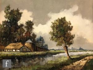 SLOTMAN B.H. 1939,Dutch canal scene with farmhouse,Fieldings Auctioneers Limited GB 2022-01-13
