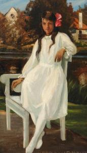 SLOTT MOLLER HARALD,A young girl in white, probably the artist's daugh,Bruun Rasmussen 2024-03-25