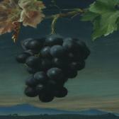 SLOTT MOLLER HARALD,Bunch of grapes, in the background landscape,Bruun Rasmussen 2010-10-11