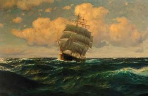 SLUSING Franzis 1900-1900,A Threemasted ship with small ships on the horizon,Christie's 2000-07-04