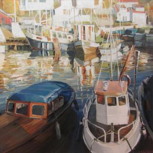 SLUTSKER Michael 1946,Boats in the Harbour,David Duggleby Limited GB 2016-06-17