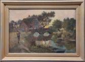 SMALL William 1843-1929,River landscape with a stone bridge,Cheffins GB 2022-07-14