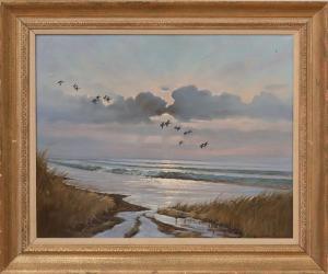 SMALLWOOD Kenneth,SUNSET AT EBB TIDE CANVASBACKS,1972,Stair Galleries US 2018-04-28