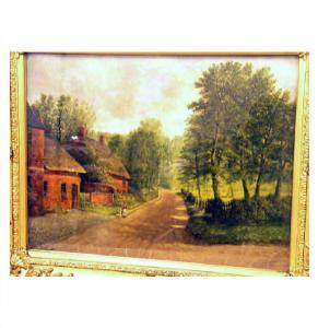 SMART 1900-1900,A naive country scene with brick and thatched cottages,Jim Railton GB 2009-07-17