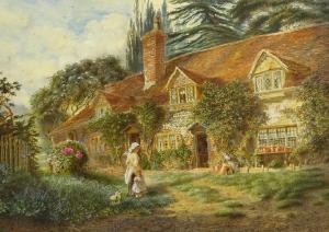 SMART Charles J,Child pulling a Toy Horse in a Cottage Garden,1883,David Duggleby Limited 2019-12-06