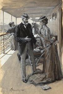 SMEDLEY William Thomas 1858-1920,Couple aboard ship; and three other works,1888,Bonhams 2010-05-26