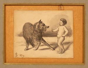 SMETHAM James 1821-1889,Boy and Wolf,1859,Simon Chorley Art & Antiques GB 2023-07-25