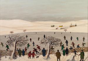 SMETHURST George W,Winter scene with figures skating on a frozen lake,Capes Dunn GB 2020-03-10