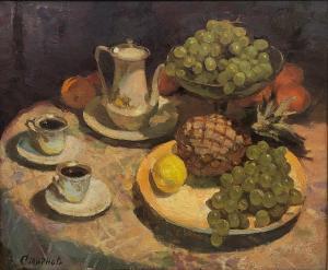 Smirnov Valentin Sergeivitch,Still Life with Pineapple and Grapes,David Duggleby Limited 2020-10-24