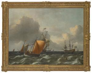 SMIT Aernout 1641-1710,Dutch Men o'war on choppy waters,Christie's GB 2022-07-08