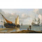 SMIT Aernout 1641-1710,Küstenlandschaft mit Segelschiffen und Staffage,Dobiaschofsky CH 2013-05-15