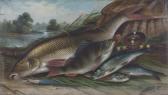 Smith A 1900-1900,Study of Fish and Tackle on a River bank,1895,Tooveys Auction GB 2018-09-05