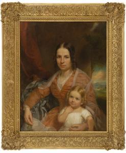 SMITH ALLEN 1810-1890,Mary Morgan with her Mom,1846,Eldred's US 2012-03-30