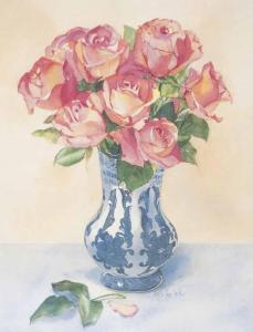 SMITH Amelia Rose,STILL LIFE, ROSES,Ross's Auctioneers and values IE 2013-05-08