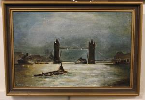 SMITH BARRY Guy 1886-1961,view of Tower Bridge from the Thames,20th century,Henry Adams 2024-01-25