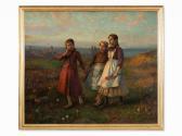 SMITH Carl Frithjof 1859-1917,Girls in the Meadow,Auctionata DE 2015-06-24