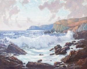 SMITH Charles L.A 1871-1937,Rocky coastal with crashing waves,John Moran Auctioneers US 2020-01-26