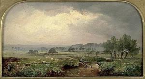 SMITH Charles,Weite Flusslandschaft mit einer Schafherde,1858,Galerie Bassenge DE 2014-05-30