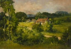 SMITH David Murray 1865-1952,COTTAGES BY A TRACK,1923,Lyon & Turnbull GB 2020-10-21