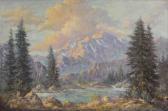 SMITH Donald A 1900-1900,Western Lakeside Landscape with Snow Capped Mounta,Burchard US 2014-03-23