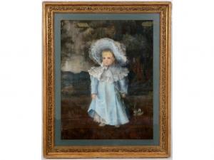 SMITH Donald H,a full length portrait of a young girl in a blue d,Charterhouse GB 2018-07-27