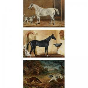 SMITH Ed 1923-1988,A GREY HORSE AND HOUND, A BLACK HORSE IN A STALL A,Sotheby's GB 2008-12-05