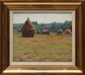 SMITH Elmer Boyd 1860-1943,Brittany Haystacks,1889,Neal Auction Company US 2022-06-24