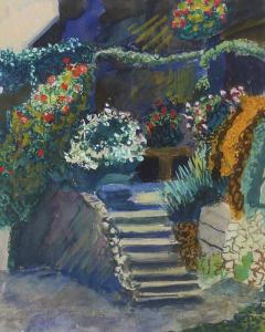 SMITH Francis 1881-1961,L'Escalier fleuri,1958,Veritas Leiloes PT 2024-02-21