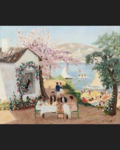 SMITH Francis 1881-1961,MAISON SURPLOMBANT LA PLAGE,Besch Cannes Auction FR 2023-12-30