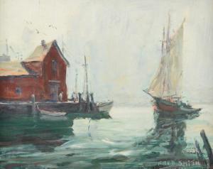 SMITH Fred 1900-1900,MOTIF #1 ROCKPORT DOCK PAINTING,Burchard US 2016-12-11