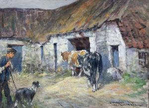 SMITH George 1870-1934,Cattle and Sheepdog in the Farmyard,David Duggleby Limited GB 2024-03-15