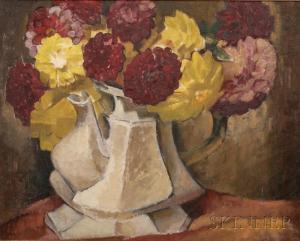 SMITH George Melville 1879,Still Life with Flowers in a Teapot,Skinner US 2011-12-17