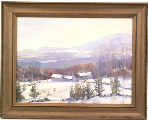 SMITH Gilbert 1911-2002,A mountainous winter landscape with central structures,Locati US 2011-02-28