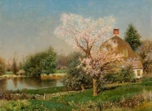SMITH Henry Pember 1854-1907,House on a Pond,Shannon's US 2024-01-18