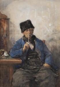 SMITH Hobbe 1862-1942,A fisherman from Volendam smoking his pipe,Venduehuis NL 2022-11-17