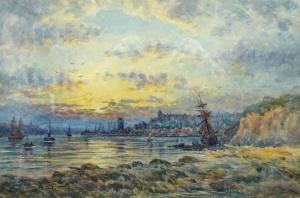 SMITH J.,Estuary Scene with Shipping at Sunset,1921,Duggleby Stephenson (of York) UK 2020-09-25