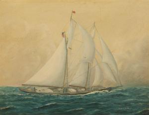 SMITH James Robert 1898,Portrait of a two-masted schooner under sail,Eldred's US 2009-07-23