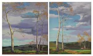 SMITH John Christopher,Landscapes (Clouds and Birch Trees),Clars Auction Gallery 2019-08-10