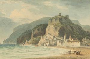 SMITH John Warwick 1749-1831,View of Amalfi, on the Gulf of Salerno with figure,Bonhams 2023-12-06